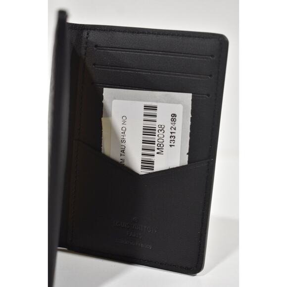 Louis Vuitton Taurillon Shadow Black Leather Monogram Pocket Organizer Wallet - Picture 8 of 9